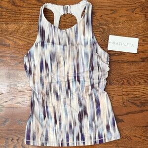 NWT Athleta Women's Striped Tank Top - Purple, Blue, Cream